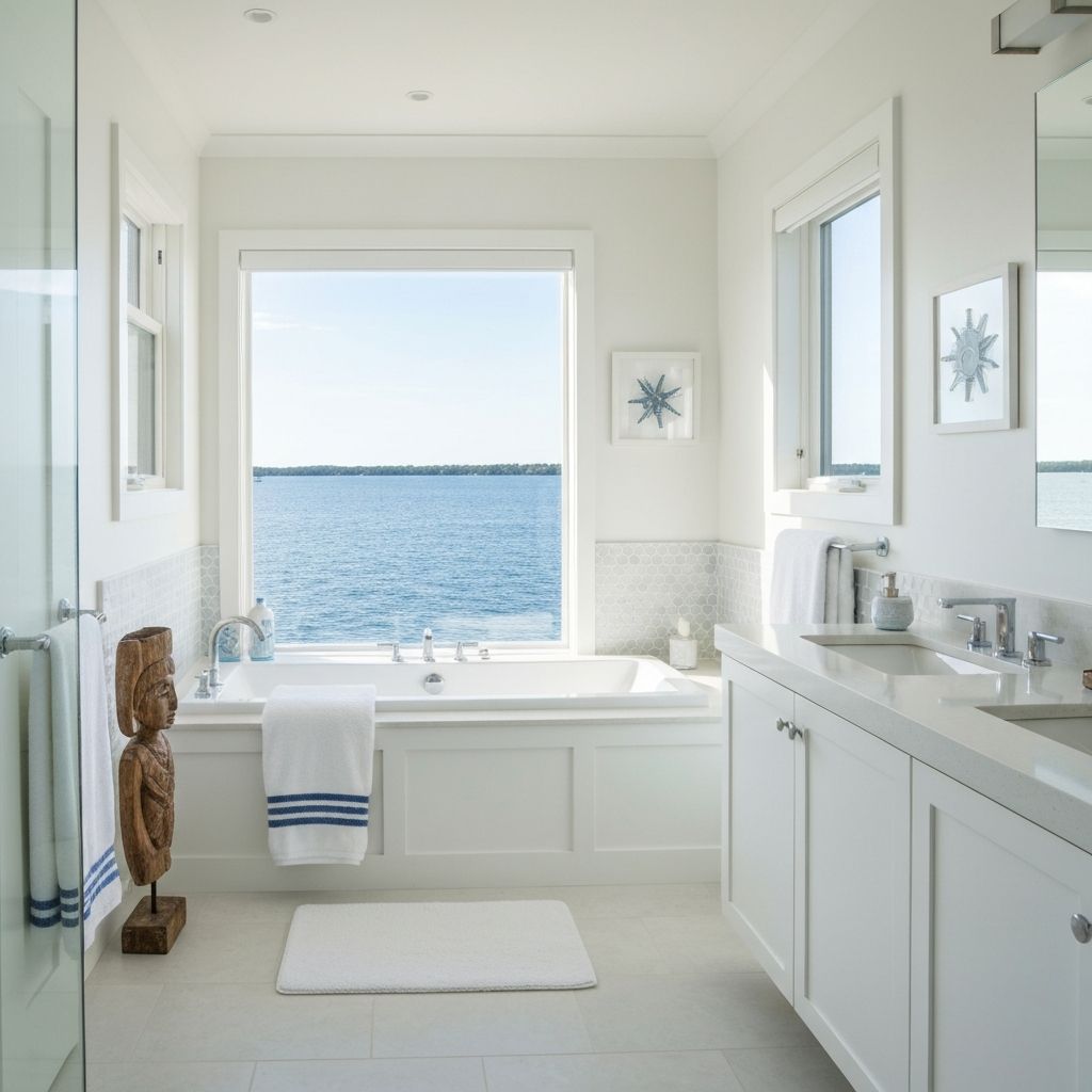 Coastal luxury bathroom in Bronte waterfront home