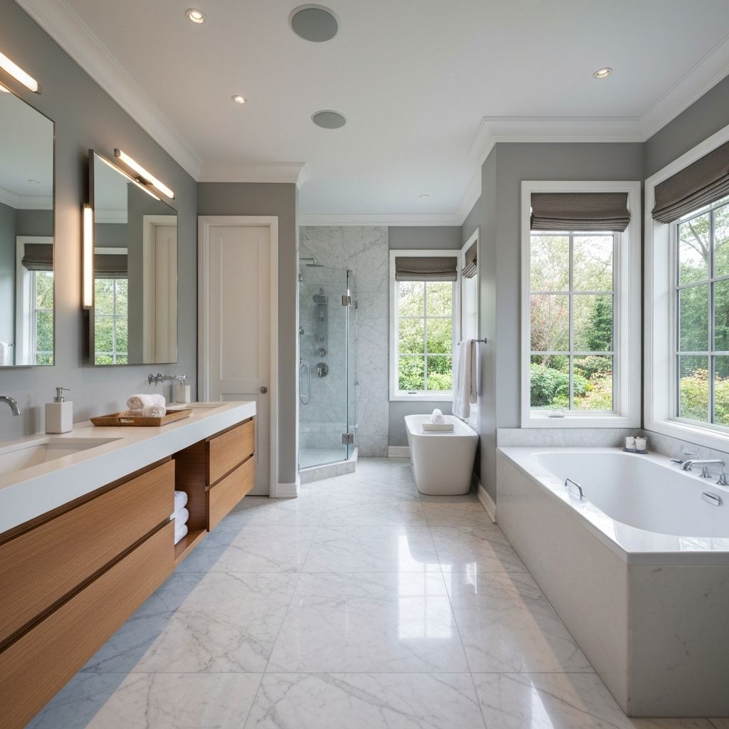 Resort-style master bathroom in Glen Abbey