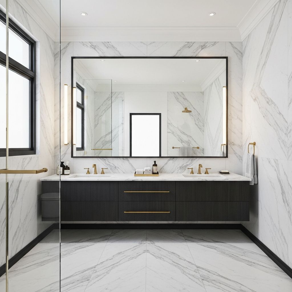 Modern glam bathroom in Maple family home